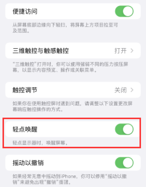 龙游苹果授权维修站分享iPhone轻点无法唤醒怎么办 