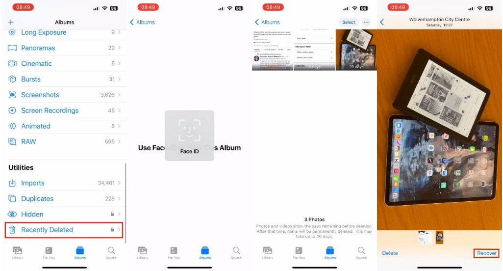 龙游苹果14维修分享 iPhone14 上恢复已删除的照片 