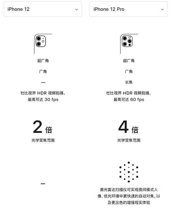 龙游苹果手机维修分享苹果 iPhone 12 与 iPhone 12 Pro 选哪款 